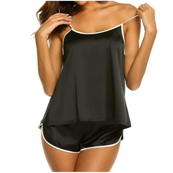 Admvng Sleepwear for Women Home Clothing Fashion Comfortable Solid Color Suspender Pajamas Set S-XL