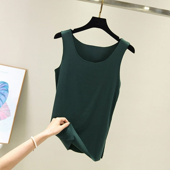 Admvng Sleeveless Tops for Women Tank Summer Solid Color Round-Neck Sleeveless Casual Tunic Blouse M-2XL
