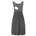thumbnail image 1 of Admvng Striped Maternity Nursing Dress Sleeveless A-Line Pregnancy Tank Dress with Easy Breastfeeding Access, 1 of 4