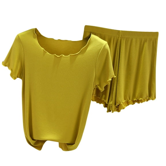 Admvng Summer Outfits For Women Round Neck Solid Color Thin Loose Sleeveless Casual Two-piece Set M-2XL