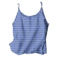 thumbnail image 1 of Admvng Summer Tops for Women 2025 Sleeveless Linen Checkered Loose Round Neck Tank Top Admvng S-3XL, 1 of 5