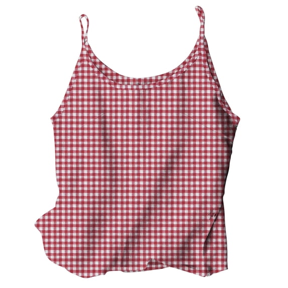 Admvng Summer Tops for Women 2025 Sleeveless Linen Checkered Loose Round Neck Tank Top Admvng S-3XL