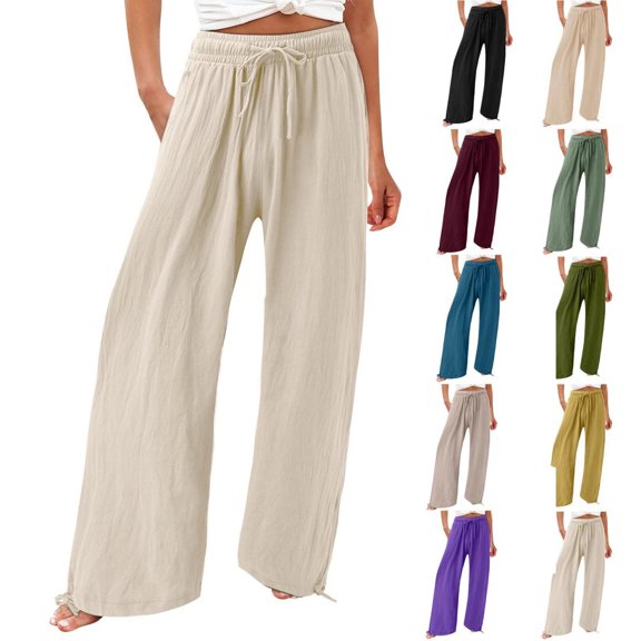 Admvng Sweat Pants for Womens Casual Elastic Loose Pants Straight Wide Leg Trousers Pants, Size S-5XL