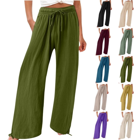 Admvng Sweat Pants for Womens Casual Elastic Loose Pants Straight Wide Leg Trousers Pants, Size S-5XL