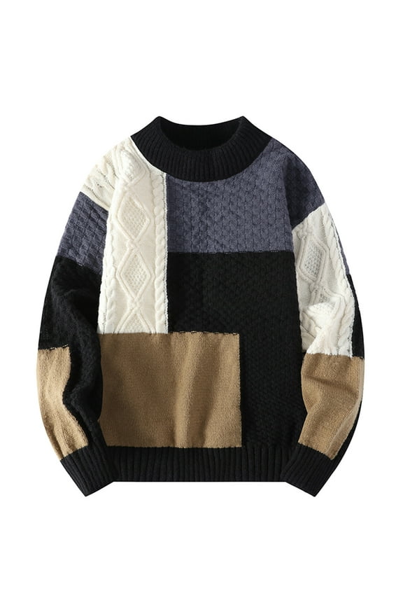 Admvng Sweaters for Men Knitwear Elastic Pullover Assorted Colors Texture Trend Sweater M-4XL