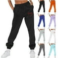 thumbnail image 1 of Admvng Sweatpants Women Autumn and Winter Solid Color Casual Trousers and Trousers Plus Velvet Running Fitness Sports Pants, Size S-2XL, 1 of 5