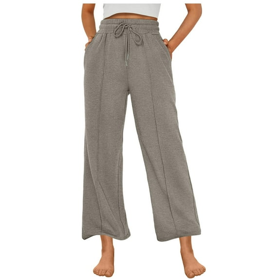 Admvng Sweatpants Women Autumn and Winter Trousers Full Pants Casual Straight Solid Color Loose Casual Wide Leg Pants, Size S-3XL