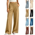 thumbnail image 1 of Luvrsol Sweatpants Women Baggy Solid Color Thin Plus High Waist Elastic Can Be Worn at Home and Outside, Size S-3XL, 1 of 7