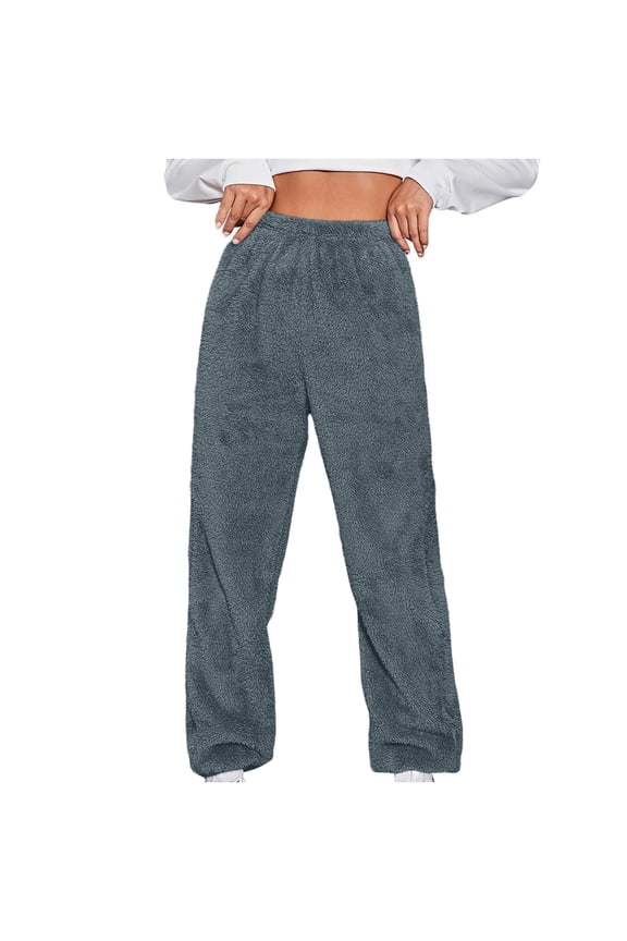 Admvng Sweatpants Women Casual Solid Warm Fleece Winter Thickened Loose Long Pants,Sizes XS-5XL