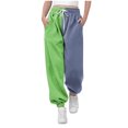 thumbnail image 1 of Admvng Sweatpants for Girls Children Sports Pants Sweatpants Casual Solid Color-Blocked Joggers with Pockets Outside, Size 110-160, 1 of 7