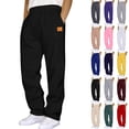 thumbnail image 1 of Admvng Sweatpants for Men Casual Solid Plus Haren Elastic Waist Drawstring Pocket Pants,Size XL-5XL, 1 of 3