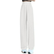 Admvng Sweatpants for Women Ice Silk Lightweight and Loose High Waisted Straight Leg Wide Leg Floor Length Pants, Size S-2XL
