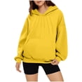 thumbnail image 1 of Admvng Sweatshirt for Women Casual Solid Pocket Long Sleeved Casual Hooded Sweatshirt Top, Size S-3XL, 1 of 6