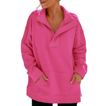 Admvng Sweatshirt for Women Casual Sports Half-zip Long-sleeved Pullover Solid Color Hoodie，Size S-2XL