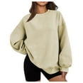 thumbnail image 1 of Admvng Sweatshirt for Women Fashionable Casual Solid Color Long Sleeved Round Neck Embroidered Sweatshirt with Collar，Size S-2XL, 1 of 7