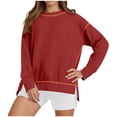 thumbnail image 1 of Admvng Sweatshirt for Women Hoodless Long Sleeve Casual Tops Round Neck Sweatshirt Clothes, Size S-2XL, 1 of 8