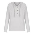 thumbnail image 1 of Admvng Sweatshirt for Women Long Sleeved Pullover Trendy Half Button Solid Fall Clothes Sweatshirt Basic Hooded Casual Blouse S-2XL, 1 of 6