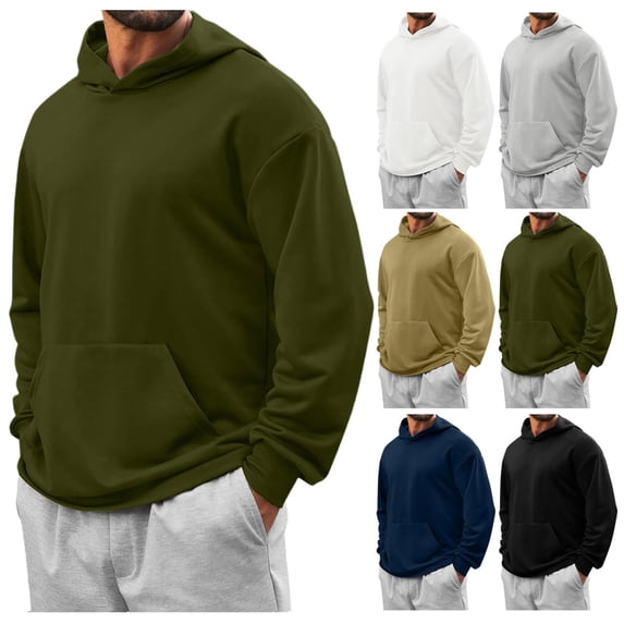 Admvng Sweatshirts for Men Casual Sports Loose Hoodie with Drawstring Pullover and Hoodie, Size S-3XL