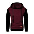 thumbnail image 1 of Admvng Sweatshirts for Men Color Blocked Long Sleeved Hooded Sweatshirt Knitted Top, Size S-3XL, 1 of 4