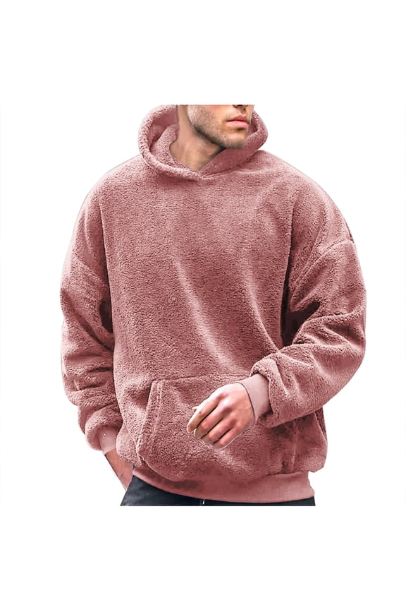 Sweatshirts for Men Comfortable Hoodie Heart Pattern Solid Hooded Pocket Drawstring Sweatshirt, Size S-5XL