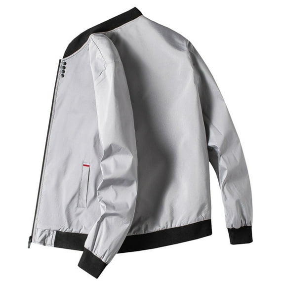Admvng Sweatshirts for Men Motorcycle Leather Jacket Top with Zipper Plus Size Pockets Leather Jacket, Size M-4XL
