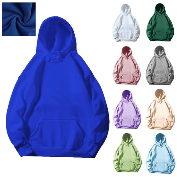 Admvng Sweatshirts for Men Relaxation Sport Long Sleeve Solid Color Hooded Pullover, Size S-2XL