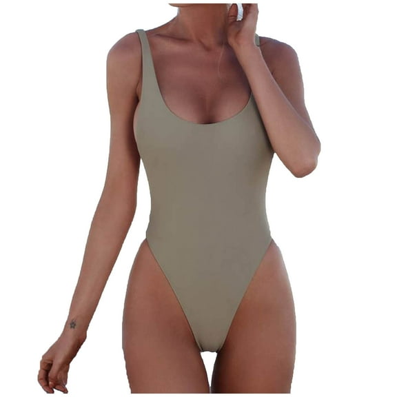 Admvng Swim Suits for Women 2025 Tummy Control Slimming Elastic Suspender Open Back Bikini One-piece Swimsuit S-XL
