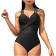 thumbnail image 1 of Admvng Swim Suits for Women One Piece Swimsuit Cutout Bathing Suits Slimming Tummy Control V Neck Swimwear S-2XL, 1 of 7