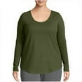 thumbnail image 1 of Admvng T Shirts for Women Casual Solid Round Neck Oversize Long Sleeve Blouses,Sizes S-5XL, 1 of 6