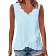 thumbnail image 1 of Admvng Tank Top for Women Scallop V-Neck Eyelet Embroidery Sleeveless Ruffle Hem Camisole, 1 of 6