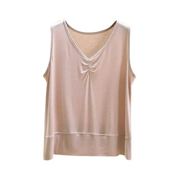 Admvng Tank Tops For Women Fashion Casual Loose And Comfortable Solid Color Sleeveless V-Neck Tank Top M-2XL