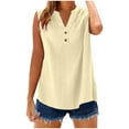 thumbnail image 1 of Admvng Tank Tops For Women Fashion Plus Size Solid Color Button Shirt V-Neck Loose T-shirt Blouse S-3XL, 1 of 7