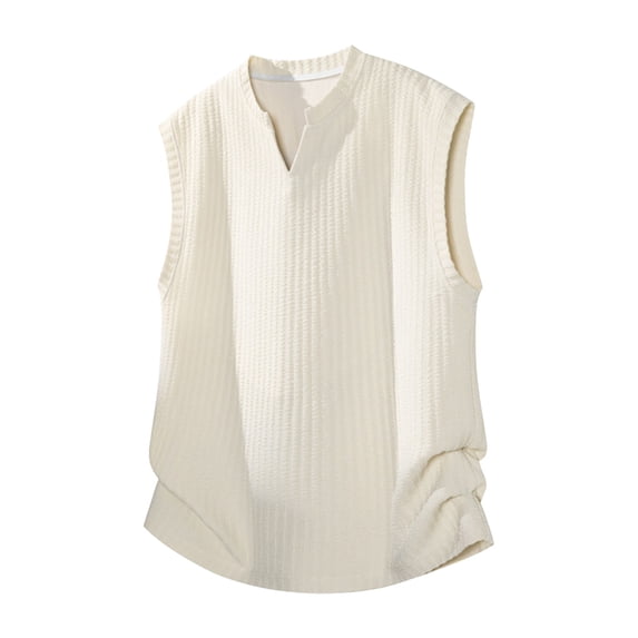 Admvng Tank Tops Men Summer Casual Fashion Solid Color Sleeveless Round-Neck Tank Top M-5XL