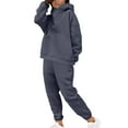 thumbnail image 1 of Admvng Travel Outfits for Women 2 Piece Sets Oversized Solid Color Casual Loose Sweatshirt Suit Two Piece Set, Size S-XL, 1 of 8