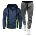 thumbnail image 1 of Admvng Two Piece Sets for Men Winter Solid Casual Loose Drawstring Long Sleeve Hooded Workwear with Multiple Pockets Sweatshirt Set, Size S-3XL, 1 of 2