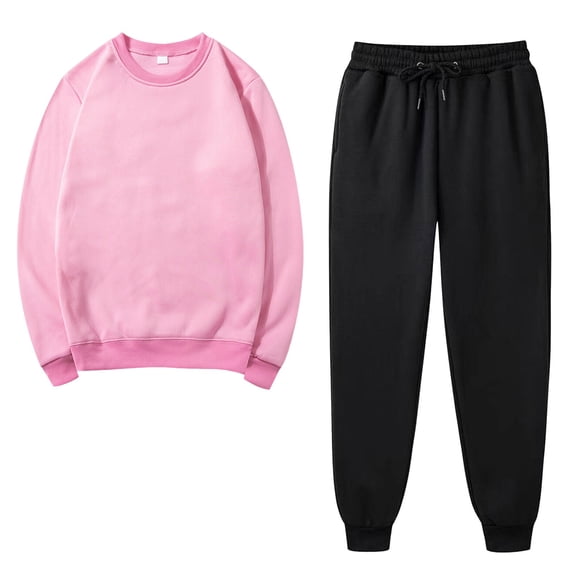 Admvng Two Piece Sets for Women Oversized Solid Sweatshirt Casual Sports Baggy Fall Fashion Sweatpants with Pockets Workout Sets S-3XL