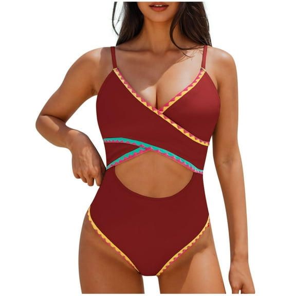 Admvng Swimsuit for Women Blooming Sexy One Piece Bathing Suits Swimsuits Slimming Mesh Swimwear S-2XL