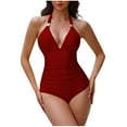 thumbnail image 1 of Admvng Swimsuit for Women Plus Size Bathing Suit Tummy Control One Piece Swimsuit Twist Front Ruched Swimwear S-2XL, 1 of 5