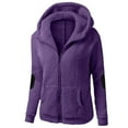 thumbnail image 1 of Admvng Winter Clothing for Women Hooded Sweater Coat Winter Warm Soft Wool Zipper Coat Long Sleeve Outwear S-2XL, 1 of 3