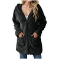 thumbnail image 1 of Admvng Winter Coats for Women Solid Faux Coats Long Sleeve Pockets Fleece Warm Zip up Jacket Casual Trendy Outerwear S-2XL, 1 of 9