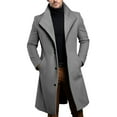 thumbnail image 1 of Admvng Winter Jacket Mens Peacoat Solid Long Sleeved Double Button Cardigan Pocket Coat, Size S-2XL, 1 of 6