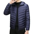 thumbnail image 1 of Admvng Winter Jackets Men Casual Outdoor Solid Long Sleeved Hooded Zipper Thick Pocket Jackets Padded Warm Coats, Size XL-5XL, 1 of 6