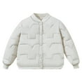 thumbnail image 1 of Admvng Winter Puffer Jacket for Boys Girls Solid Color Button Up Long Sleeved Jacket Girls and Boys Winter Coat 120-170, 1 of 3