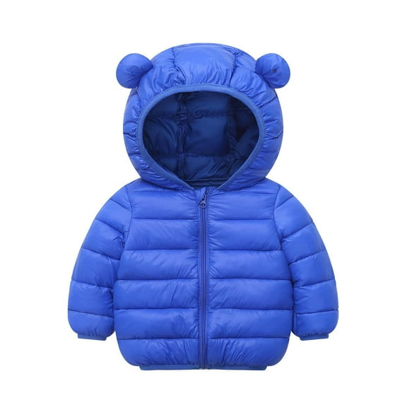 Admvng Winter Puffer Jacket for Boys Girls Solid Color Warm Thick Jacket Packable Hooded Down Puffer Winter Coat 80-120