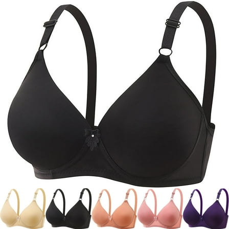 Admvng Wireless Bras for Women Comfortable Lace Breathable Bra Underwear No Rims S-XL
