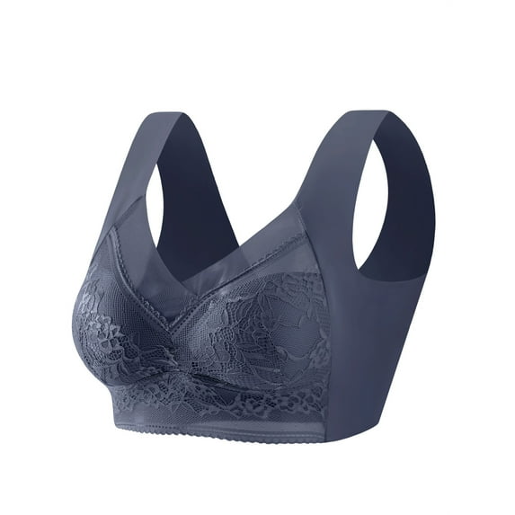 Admvng Wireless Bras for Women Lady Lace Gathered Bra Plus Size Sports Bra Underwear Yoga Hollow Out Bra Cup XS-2XL