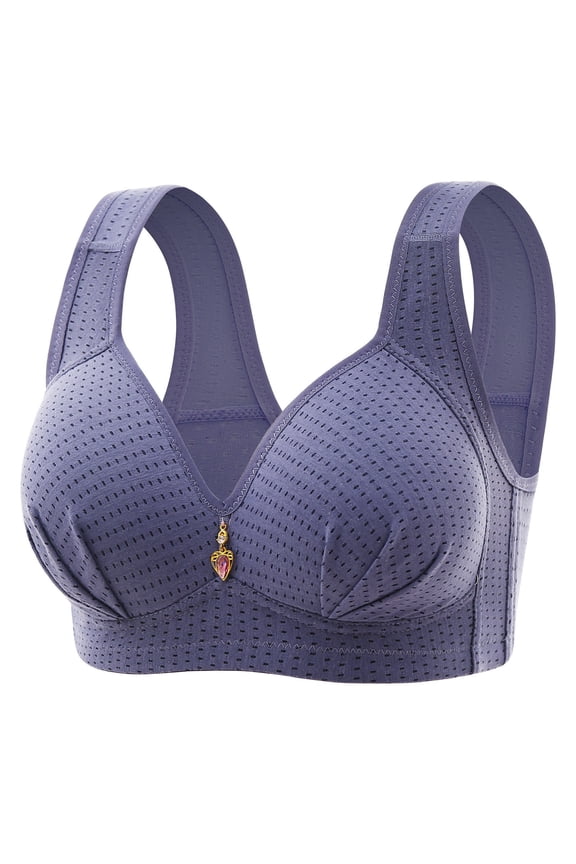 Women Bras Middle Aged and Elderly Bras without Steel Rings Large Size Underwear Front Button Style Comfortable Bra, Size 36-46