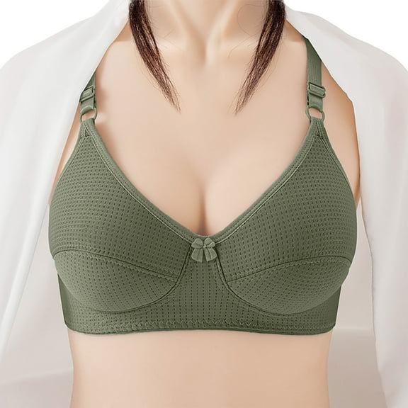 Admvng Women Bras Middle Aged and Elderly Bras without Steel Rings Large Size Underwear Front Button Style Comfortable Bra, Size S-2XL