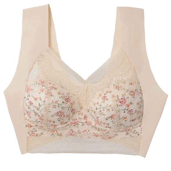 Admvng Women Bras Middle-aged and Elderly Plus Size Underwear Thin Mesh Front Buckle Style Nursing Underwear, Size S-3XL