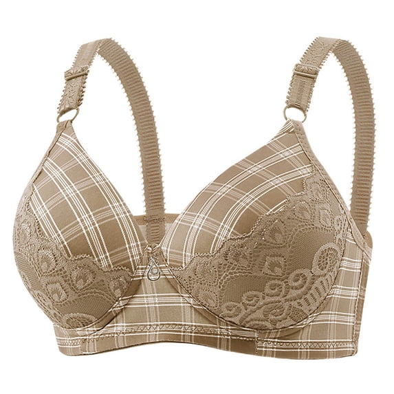 Admvng Women Bras Non-steel Lace Stitching Comfortable and Breathable Gathered Adjustable Underwear, Size 36-42